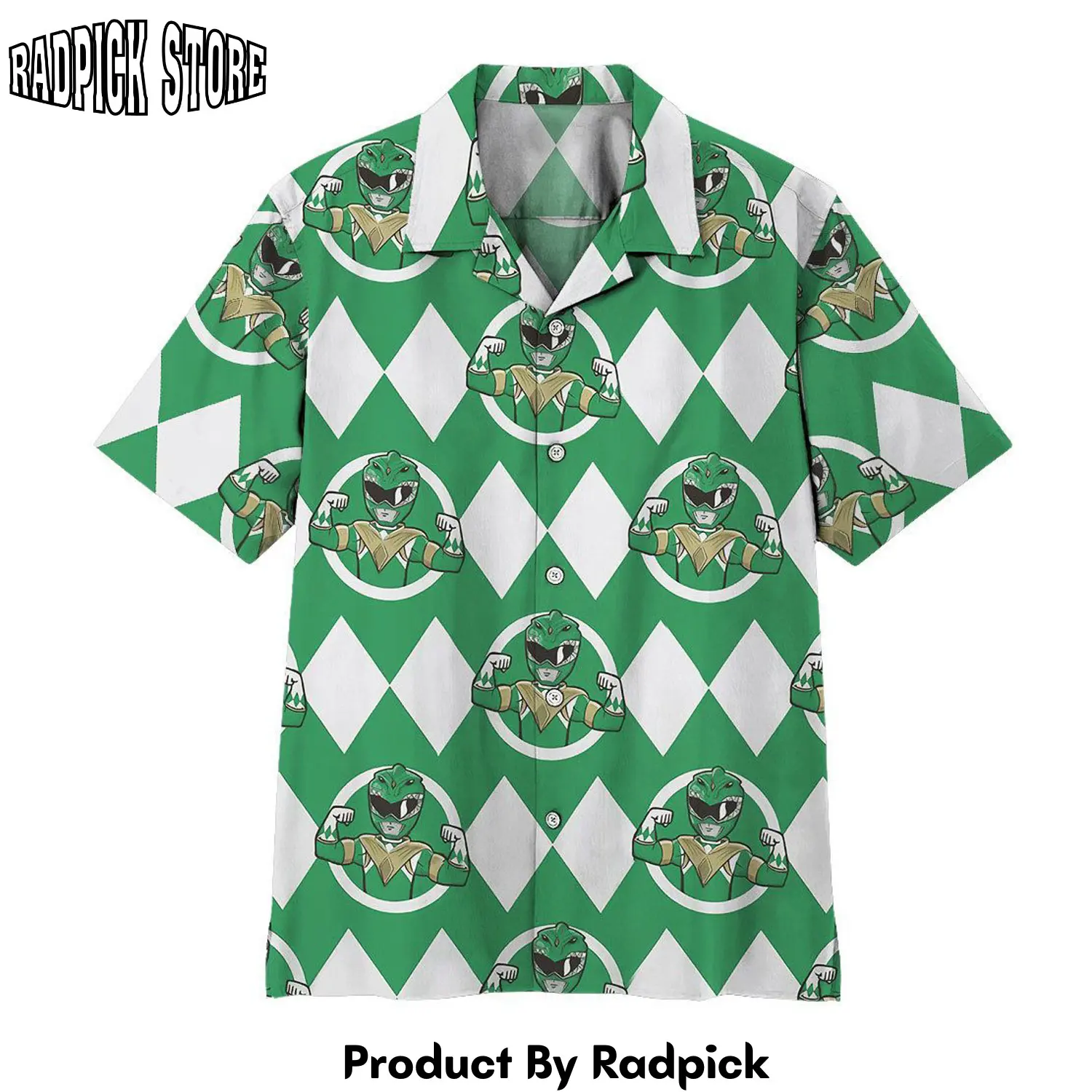 Radpick 3d mighty morphin power rangers green ranger hawaii shirt rp2921296